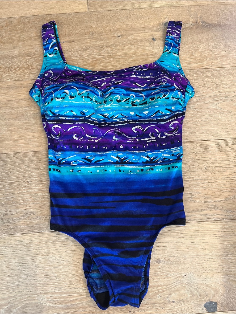 Longitude Black & Purple Swimwear Label